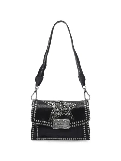 Campomaggi Agnese Stud-embellished Shoulder Bag In Black