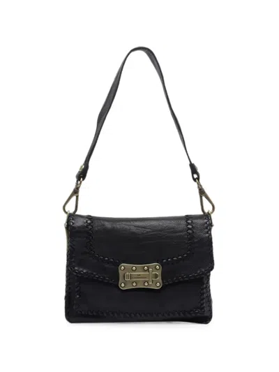 Campomaggi Agnese Whipstitch-trim Shoulder Bag In Black