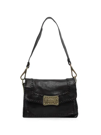 Campomaggi Agnese Whipstitch-trim Shoulder Bag In Black