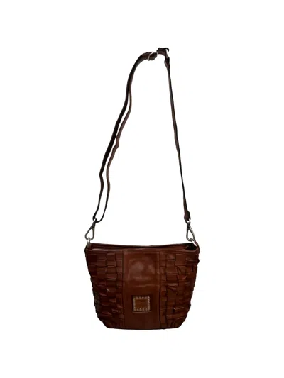 Campomaggi Beth Woven Leather Cross-body Bag In Purple