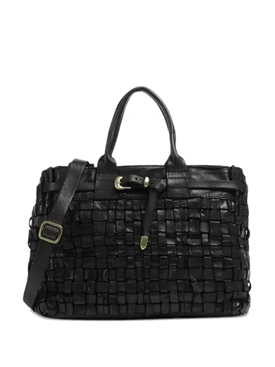 Campomaggi Buckle-fastening Leather Handbag In Black
