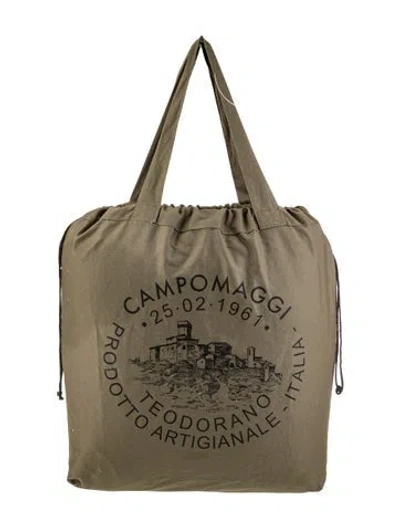 Pre-owned Campomaggi Canvas Tote In Green