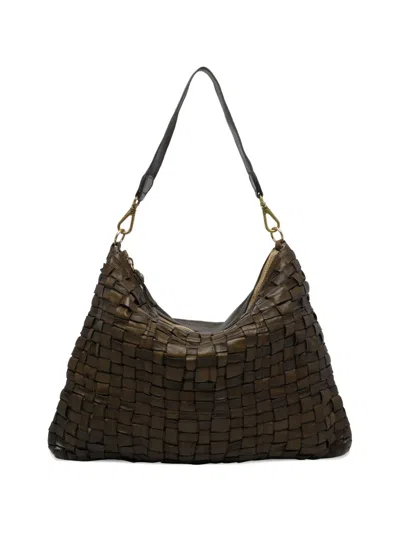 Campomaggi Carla Woven Shoulder Bag In Green