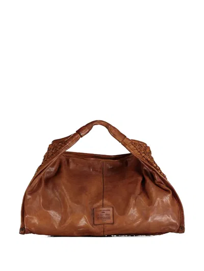 Campomaggi Edera Woven Shoulder Bag In Brown