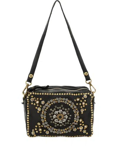Campomaggi Embellished Studded Leather Mini Bag In Black