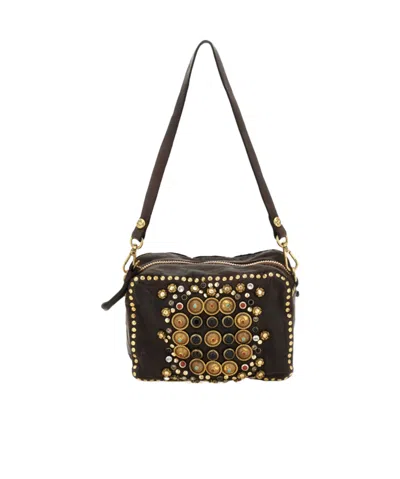 Campomaggi Embellished Studded Shoulder Bag In Brown