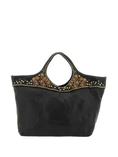 Campomaggi Embellished Top-handle Tote Bag In Black