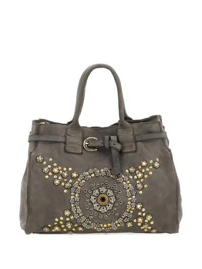 Campomaggi Embellished Tote Bag In Gray