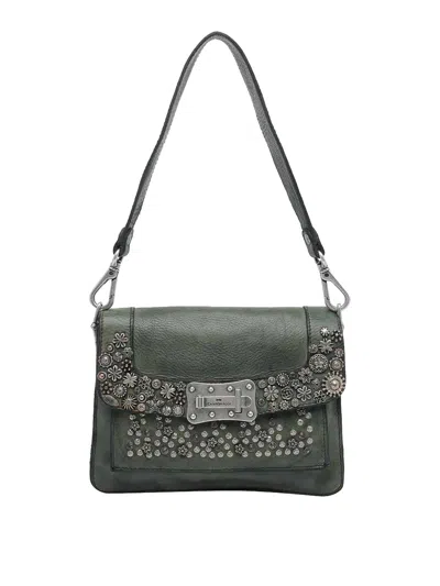 Campomaggi Grey Agnese Crossbody Bag In Green
