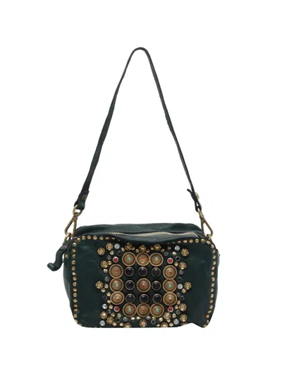 Campomaggi Kate Stud-embellished Shoulder Bag In Green