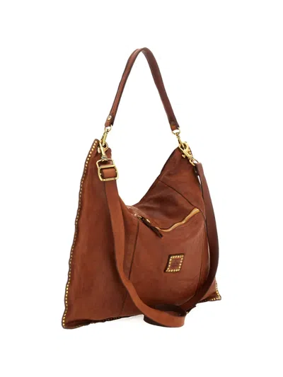 Campomaggi Kura Studded Shoulder Bag In Brown