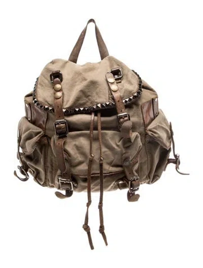 Pre-owned Campomaggi Leather Backpack In Green