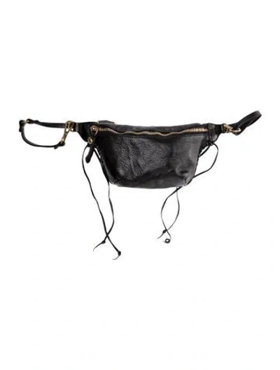 Pre-owned Campomaggi Leather Belt Bag In Black
