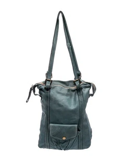 Pre-owned Campomaggi Leather Bucket Bag In Blue