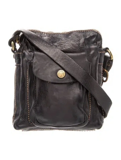 Pre-owned Campomaggi Leather Messenger Bag In Black