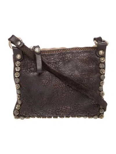 Pre-owned Campomaggi Leather Messenger Bag In Grey