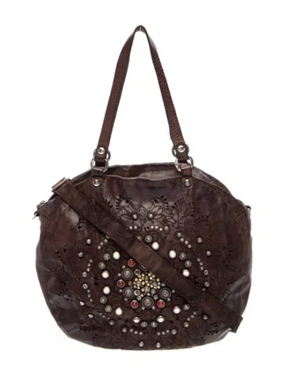 Pre-owned Campomaggi Leather Shoulder Bag In Burgundy