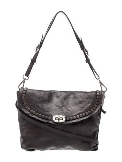 Pre-owned Campomaggi Leather Shoulder Bag In Grey