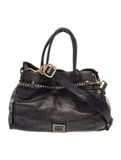 Pre-owned Campomaggi Leather Top Handle Bag In Blue