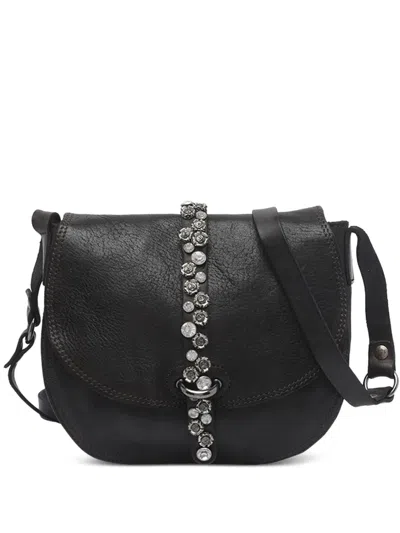 Campomaggi Linda Crystal-embellished Shoulder Bag In Black