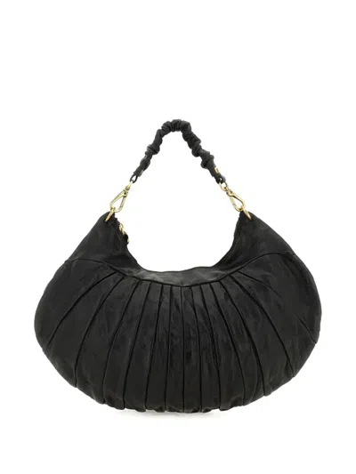 Campomaggi Luna Gathered Shoulder Bag In Black
