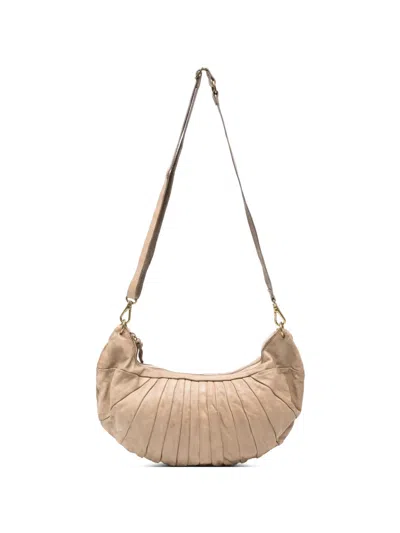 Campomaggi Luna Pleated Leather Cross Body Bag In Red