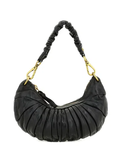 Campomaggi Luna Pleated Top-handle Shoulder Bag In Black