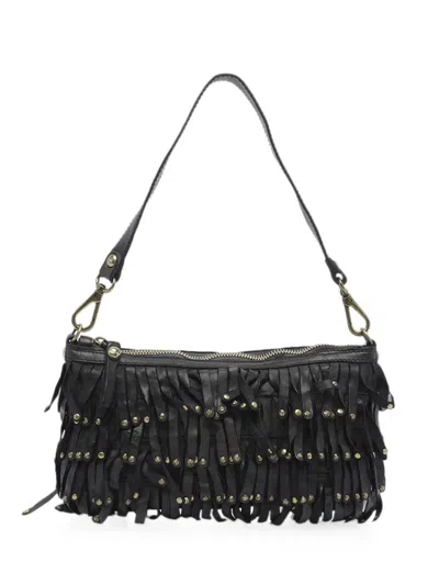 Campomaggi Natalia Stud-embellished Fringed Tote Bag In Black