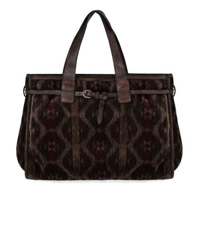 Campomaggi Patrizia Brown Shopping Bag In Pattern