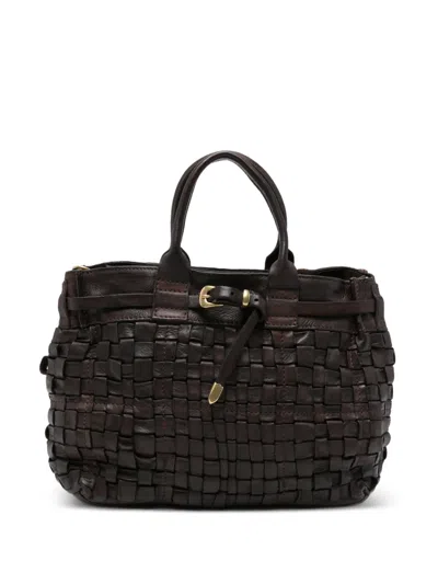 Campomaggi Penelope Leather Tote Bag In Yellow