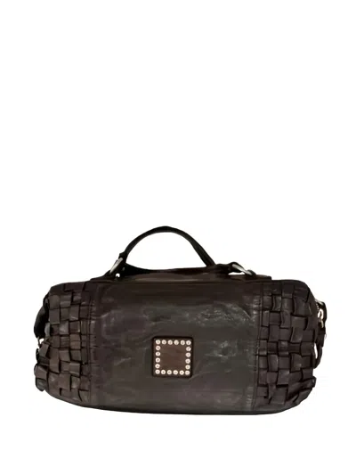 Campomaggi Rachele Woven-leather Shoulder Bag In Purple