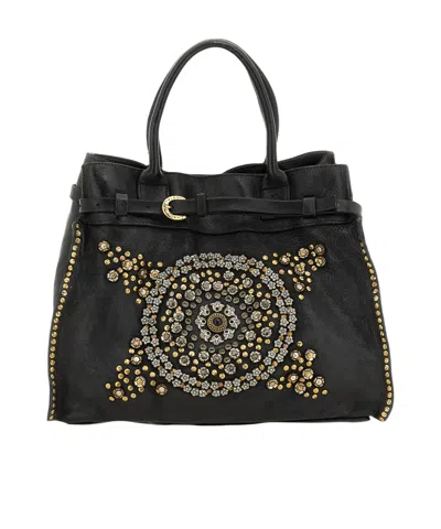 Campomaggi Rivet Shoulder Bag In Black