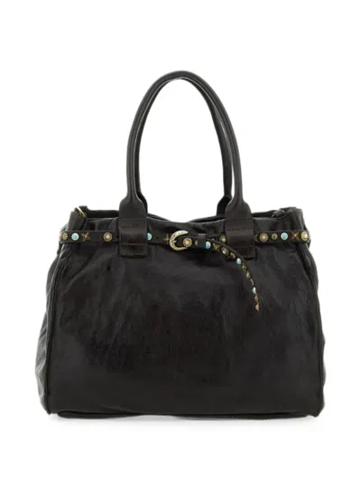Campomaggi Rossella Studded Leather Tote Bag In Black