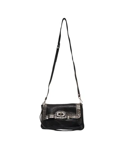 Campomaggi Shoulder Bag With Studded Accents And Adjustable Strap In Black