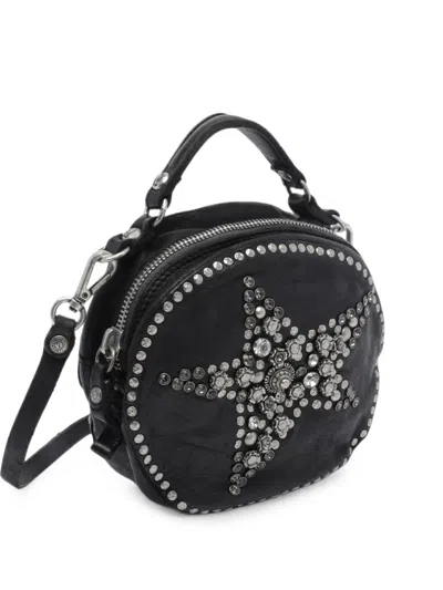 Campomaggi Star-embellished Studded Shoulder Bag In Black