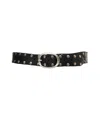 Campomaggi Studded Black Leather Belt With Polished Oval Buckle In Black