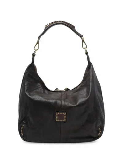 Campomaggi Studded Leather Shoulder Bag In Black