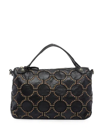 Campomaggi Stud-embellished Leather Tote Bag In Black