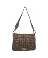 Campomaggi Vintage Woven Leather Shoulder Bag With Adjustable Strap In Brown
