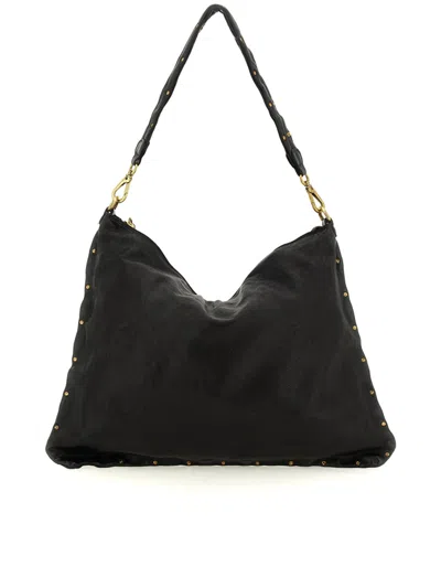 Campomaggi Wanda Slouchy Studded Black Handbag