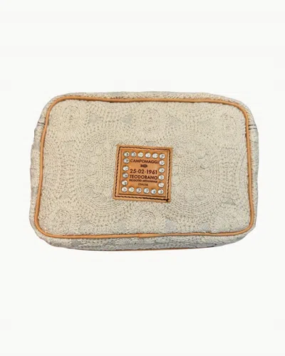 Campomaggi Women's Embroidered Shopping Bag In Cream/natural In Beige