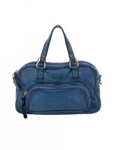 Campomaggi Women's Larice Bowling Bag In Sapphire In Blue