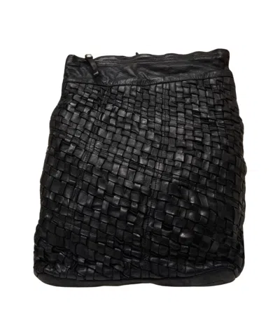Campomaggi Woven Design Leather Backpack In Black
