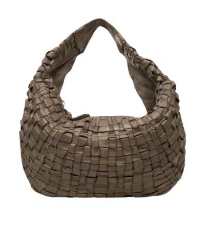 Campomaggi Woven Leather Shoulder Bag In Brown