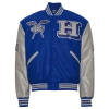 Campus Remix Mens  Hampton University Varsity Jacket In White/blue