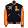 Campus Remix Mens  Lincoln University (pa) Varsity Jacket In Navy/orange