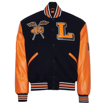 Campus Remix Mens  Lincoln University (pa) Varsity Jacket In Navy/orange