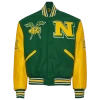 Campus Remix Mens  Norfolk State University Varsity Jacket In Green/yellow