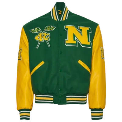 Campus Remix Mens  Norfolk State University Varsity Jacket In Green/yellow