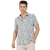 Campus Sutra Botanical Print Shirt In Grey